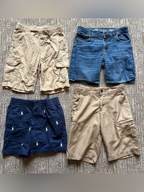 Boys bundle of shorts size 8 khaki denim and navy blue